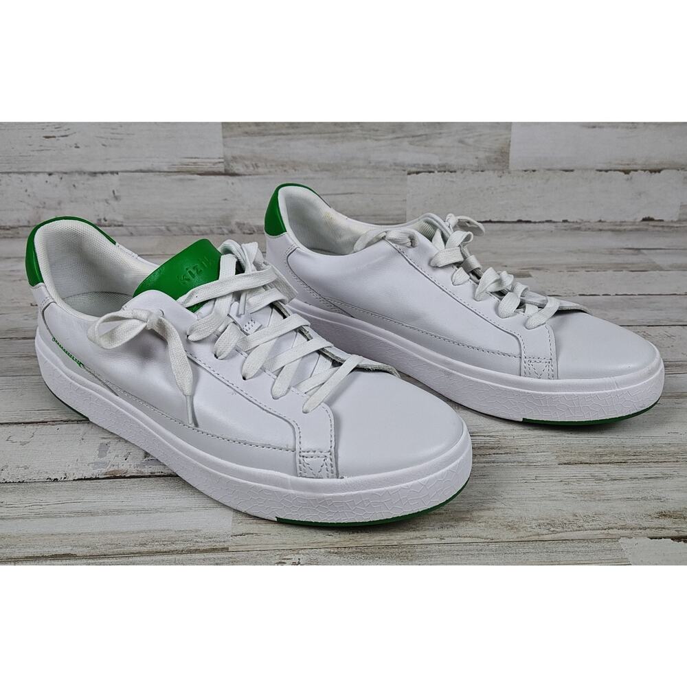 KIZIK Vegas Shoes Unisex M's 11/W's 12.5 White Green Lace Up Sneakers Trainers